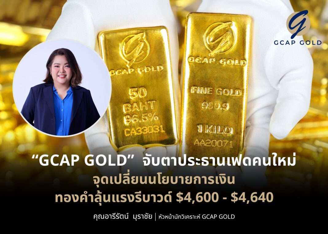 นางสาวอารีรัตน์ มุราชัย หัวหน้านักวิเคราะห์ บริษัท จีแคป จำกัด (GCAP GOLD) ชี้ประเด็นจับตาประธานเฟดคนใหม่