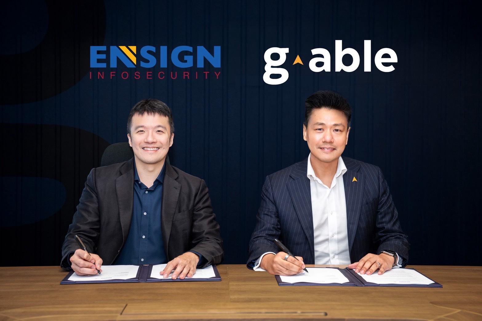 พิธีลงนามบันทึกความเข้าใจ MOU ระหว่าง CyberGenics ในเครือ G-ABLE และ Ensign InfoSecurity
