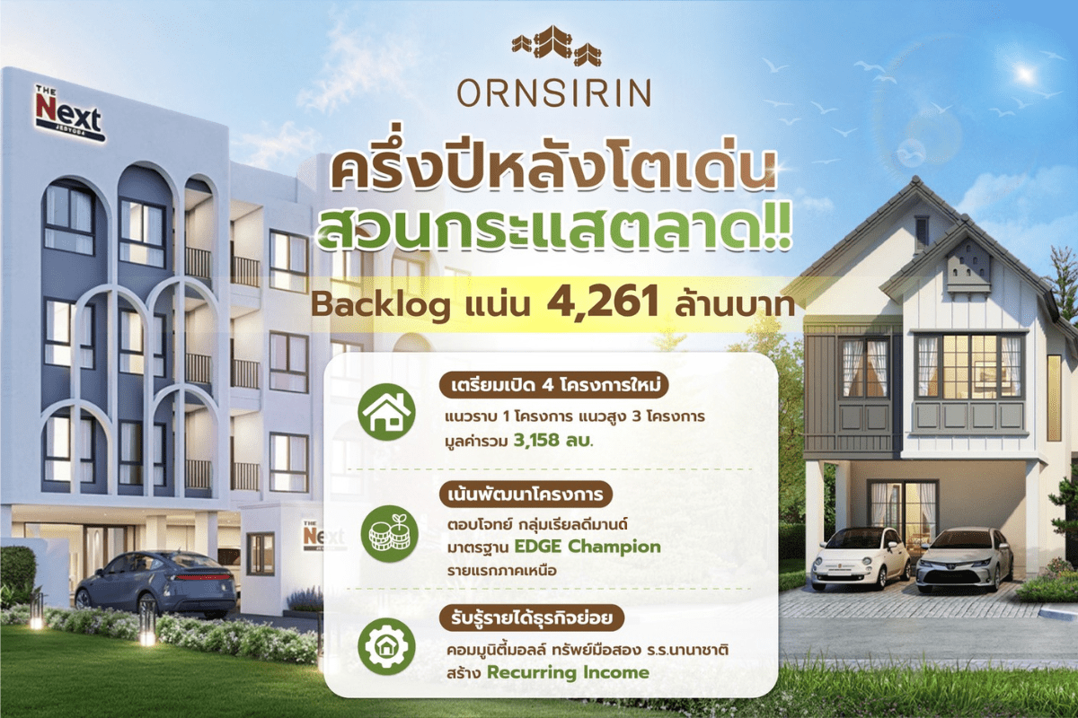 อินโฟกราฟิกสรุปแผนธุรกิจ ORN ครึ่งปีหลัง 2569 ตุนยอด Backlog 4,261 ล้านบาท