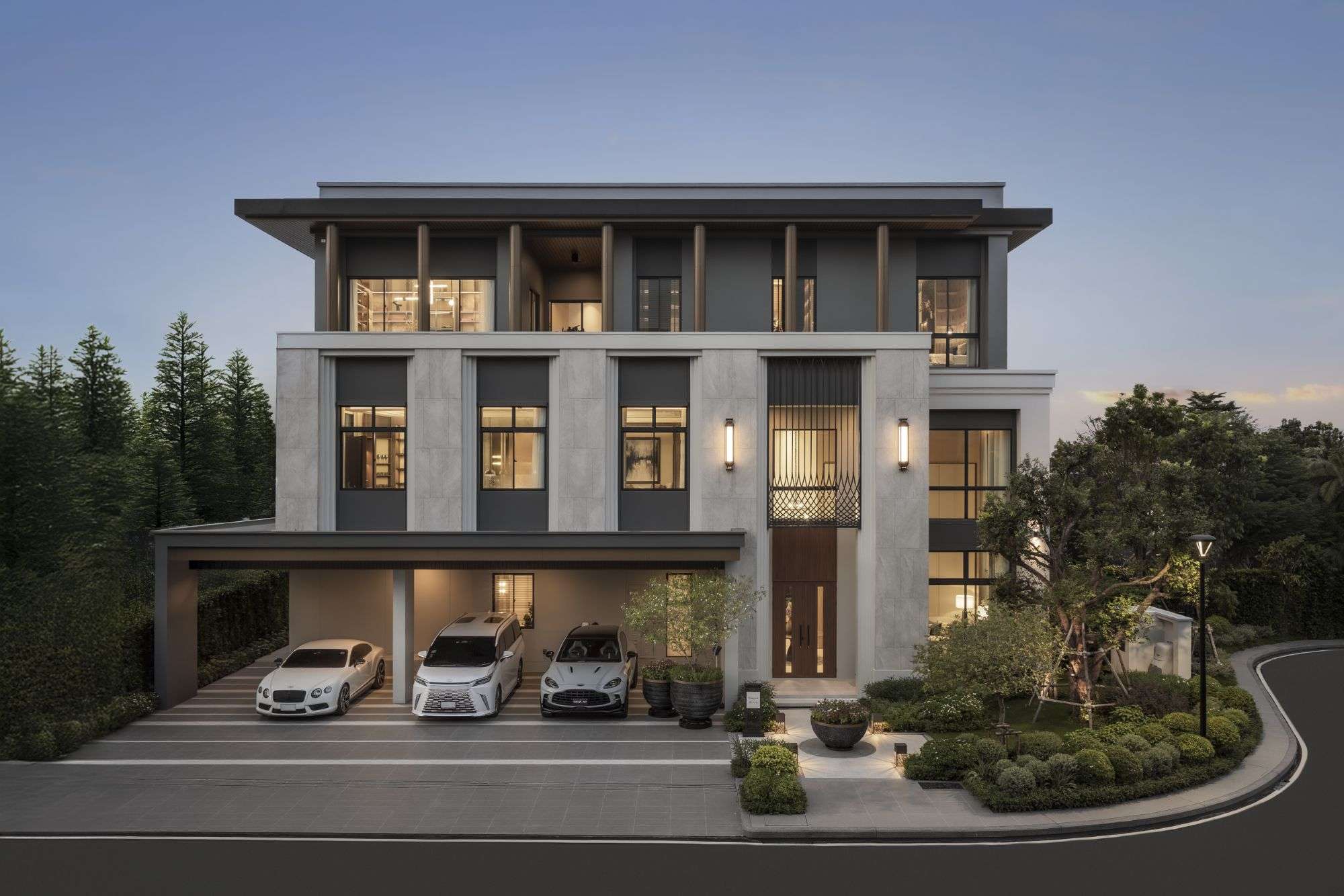 การออกแบบภายนอกของบ้านเดี่ยวระดับลักชัวรีสไตล์โมเดิร์นคลาสสิก สะท้อนแนวคิด Human-Centric Design