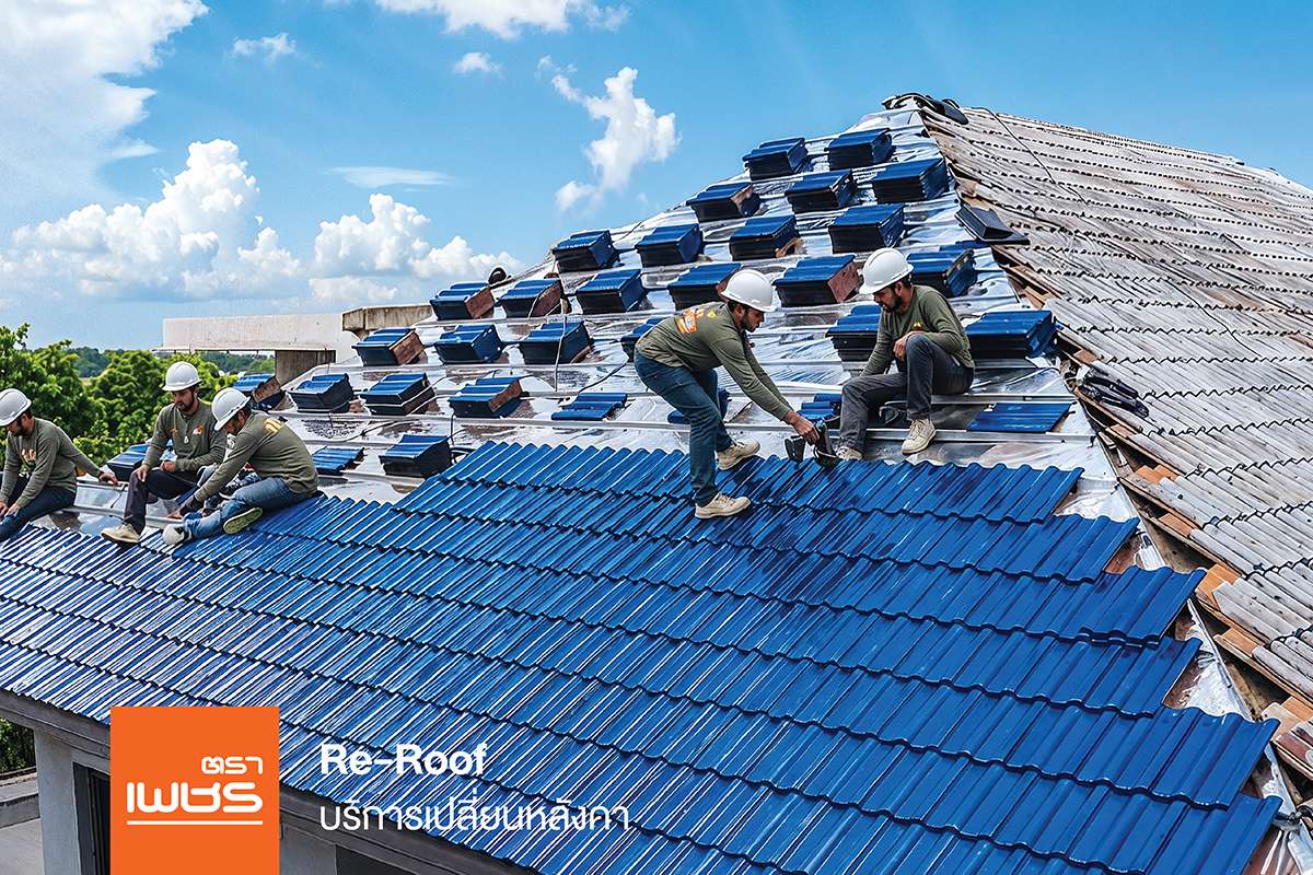 บริการเปลี่ยนหลังคา (Re-Roof) โดยทีมช่างผู้เชี่ยวชาญจากผลิตภัณฑ์ตราเพชร