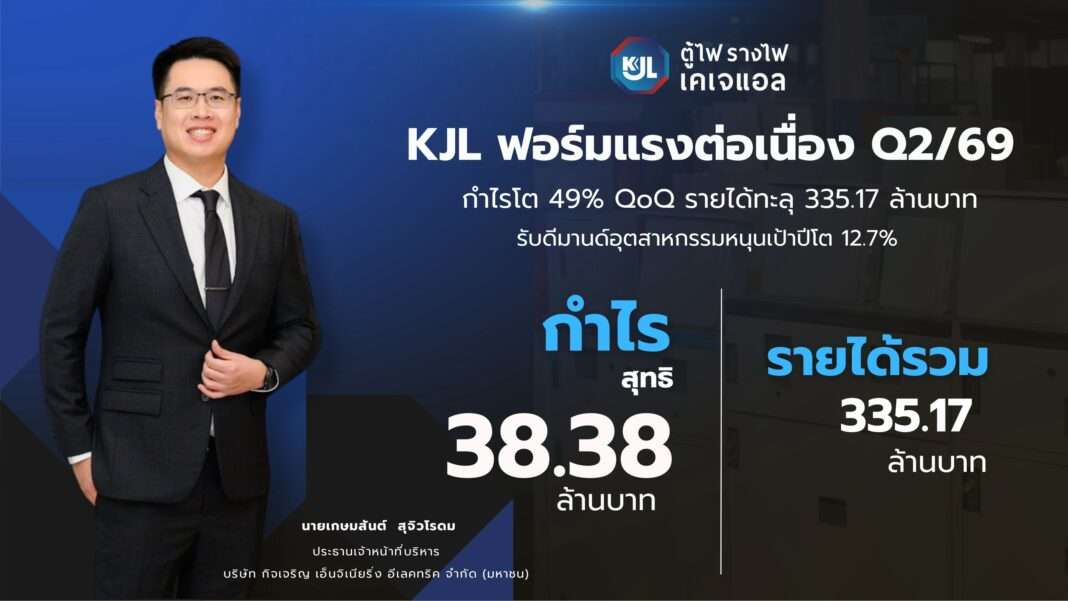 kjl-q2-2026-financial-results-profit-growth นายเกษมสันต์ สุจิวโรดม ประธานเจ้าหน้าที่บริหาร บริษัท กิจเจริญ เอ็นจิเนียริ่ง อีเลคทริค จำกัด (มหาชน) หรือ KJL โชว์ผลประกอบการไตรมาส 2/2569