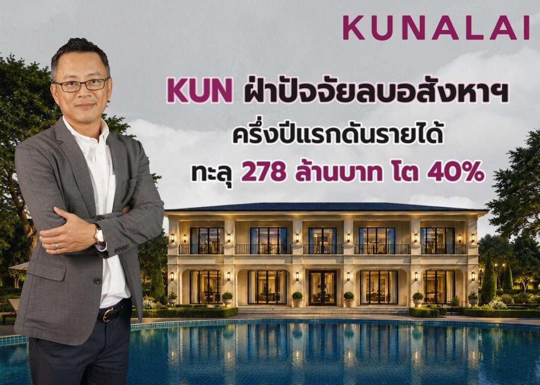 นายคุณา เทวอักษร ประธานเจ้าหน้าที่บริหาร บริษัท วิลล่า คุณาลัย จำกัด (มหาชน) หรือ KUN นำเสนอผลประกอบการครึ่งปีแรก 2569